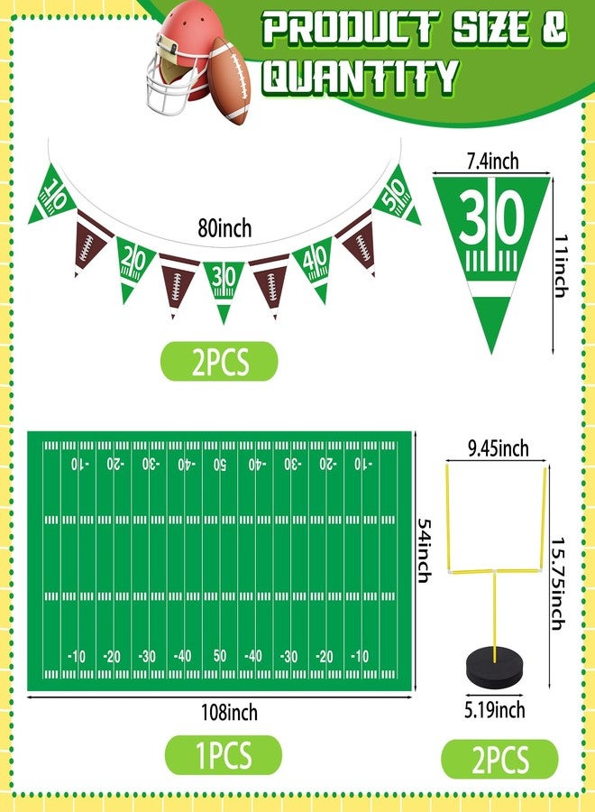 ShinyRelief 5 Pcs Football Goal Post Party Decorations Football Field Goal Post Centerpiece Sports Court Tablecloth Decor Table Decorations Pennant Banner for Birthday Party Game Day Supplies - Image 2